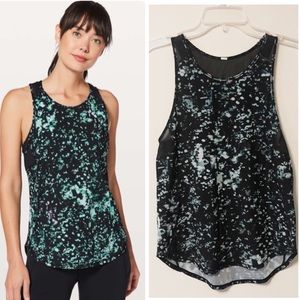 lululemon athletica Black and Green Tank Top